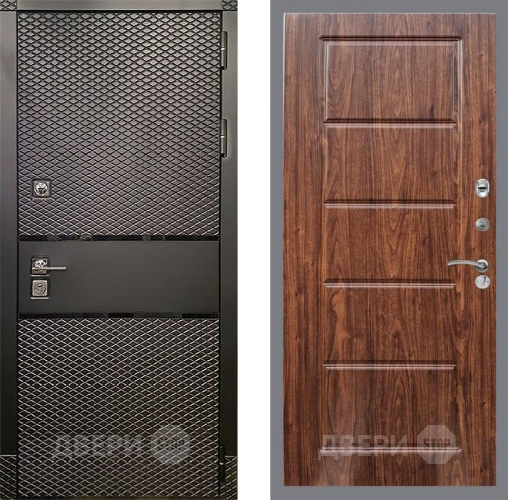 Входная металлическая Дверь Рекс (REX) 15 Черный Кварц FL-39 орех тисненый в Дмитрове