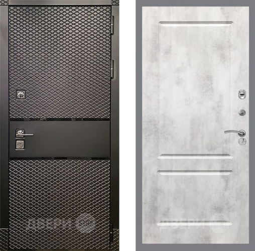 Входная металлическая Дверь Рекс (REX) 15 Черный Кварц FL-117 Бетон светлый в Дмитрове