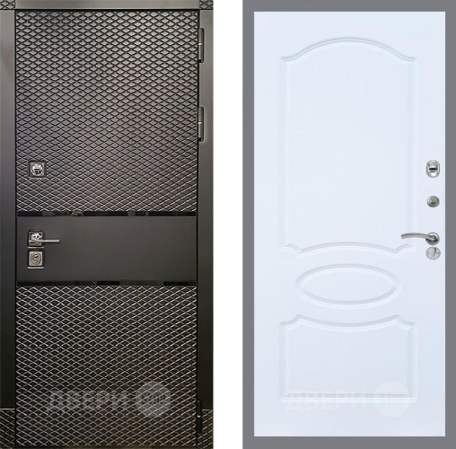 Входная металлическая Дверь Рекс (REX) 15 Черный Кварц FL-128 Силк Сноу в Дмитрове