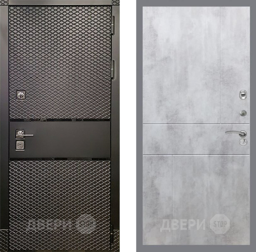 Входная металлическая Дверь Рекс (REX) 15 Черный Кварц FL-290 Бетон светлый в Дмитрове