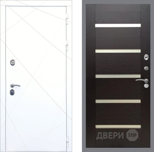 Дверь Рекс (REX) 13 Силк Сноу СБ-14 стекло белое венге поперечный в Дмитрове