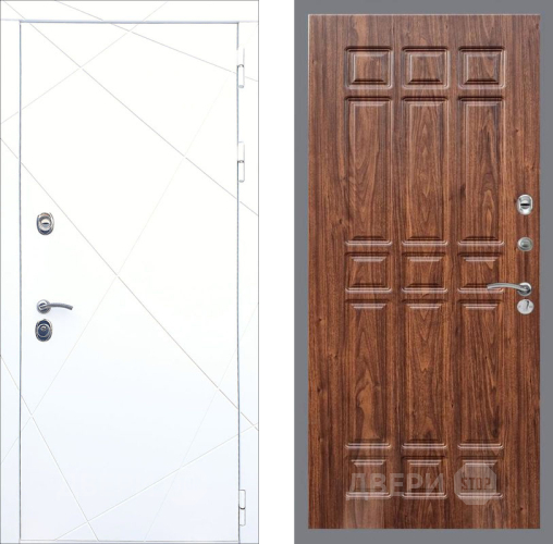 Входная металлическая Дверь Рекс (REX) 13 Силк Сноу FL-33 орех тисненый в Дмитрове