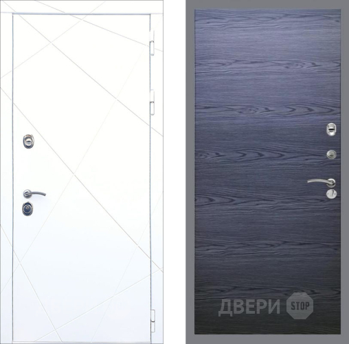 Дверь Рекс (REX) 13 Силк Сноу GL Дуб тангенальный черный в Дмитрове
