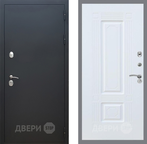 Входная металлическая Дверь Рекс (REX) 5 Черный Муар FL-2 Силк Сноу в Дмитрове