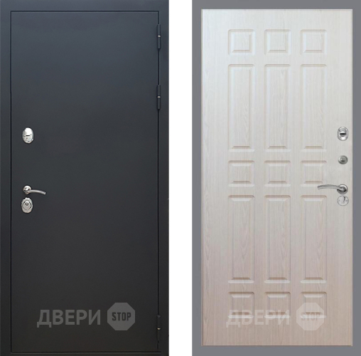 Входная металлическая Дверь Рекс (REX) 5 Черный Муар FL-33 Беленый дуб в Дмитрове