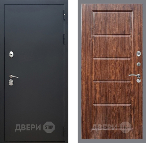 Входная металлическая Дверь Рекс (REX) 5 Черный Муар FL-39 орех тисненый в Дмитрове