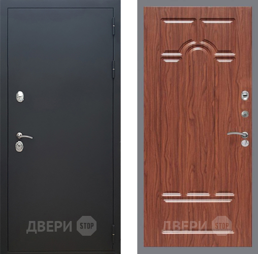 Входная металлическая Дверь Рекс (REX) 5 Черный Муар FL-58 орех тисненый в Дмитрове