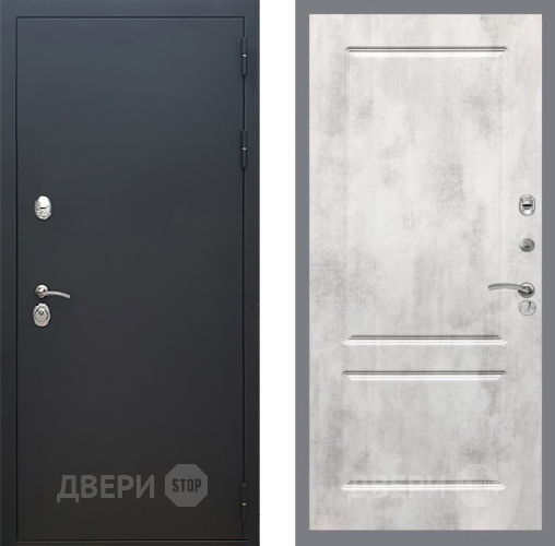 Входная металлическая Дверь Рекс (REX) 5 Черный Муар FL-117 Бетон светлый в Дмитрове
