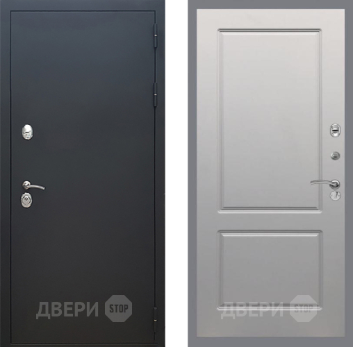 Входная металлическая Дверь Рекс (REX) 5 Черный Муар FL-117 Грей софт в Дмитрове