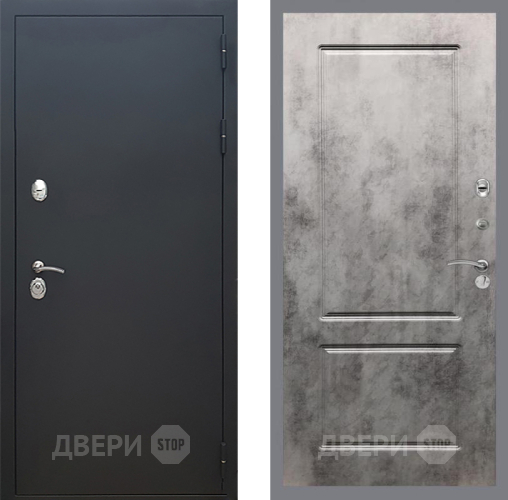 Входная металлическая Дверь Рекс (REX) 5 Черный Муар FL-117 Бетон темный в Дмитрове