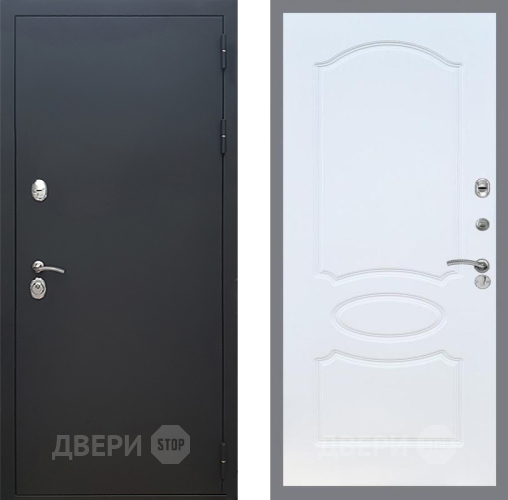 Дверь Рекс (REX) 5 Черный Муар FL-128 Белый ясень в Дмитрове