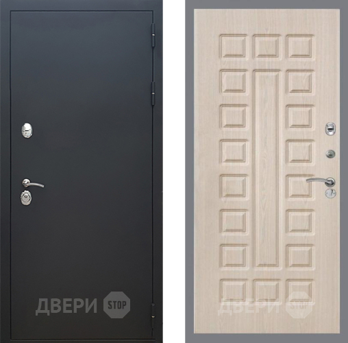 Входная металлическая Дверь Рекс (REX) 5 Черный Муар FL-183 Беленый дуб в Дмитрове