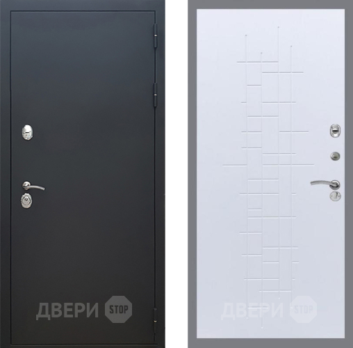 Входная металлическая Дверь Рекс (REX) 5 Черный Муар FL-289 Белый ясень в Дмитрове