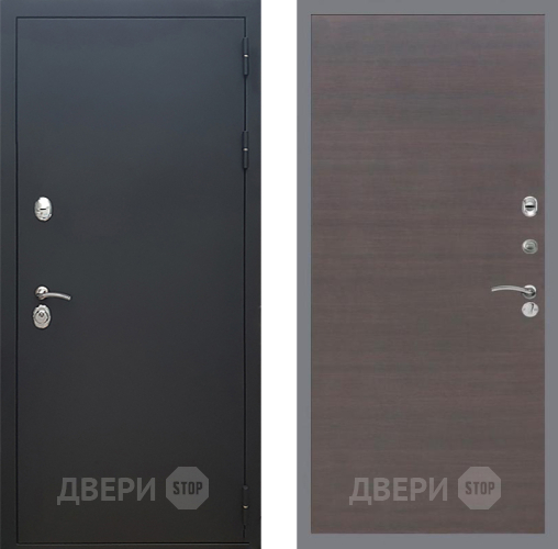 Входная металлическая Дверь Рекс (REX) 5 Черный Муар GL венге поперечный в Дмитрове