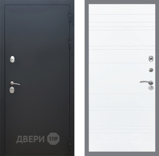 Дверь Рекс (REX) 5 Черный Муар Line Силк Сноу в Дмитрове