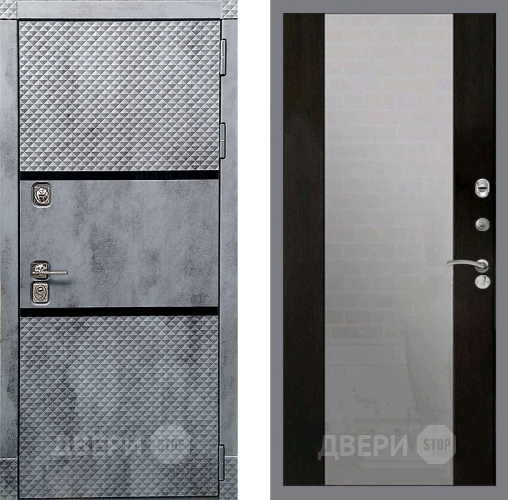 Входная металлическая Дверь Рекс (REX) 15 Бетон Темный СБ-16 Зеркало Венге в Дмитрове