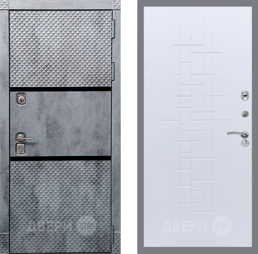 Входная металлическая Дверь Рекс (REX) 15 Бетон Темный FL-289 Белый ясень в Дмитрове