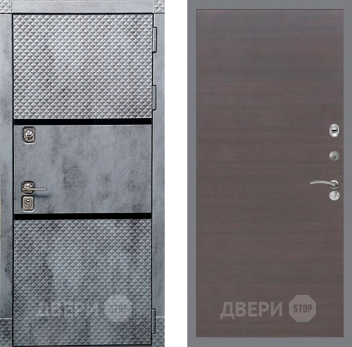 Дверь Рекс (REX) 15 Бетон Темный GL венге поперечный в Дмитрове