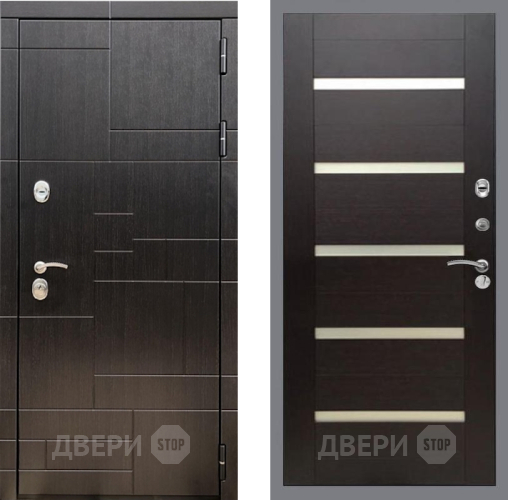 Входная металлическая Дверь Рекс (REX) 20 СБ-14 стекло белое венге поперечный в Дмитрове