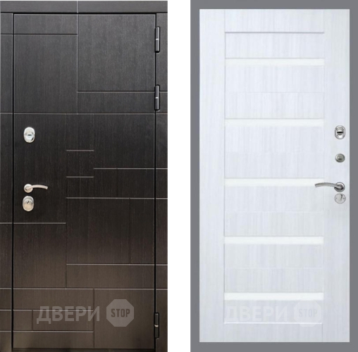 Входная металлическая Дверь Рекс (REX) 20 СБ-14 стекло белое Сандал белый в Дмитрове
