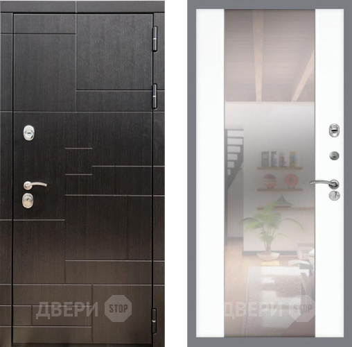 Входная металлическая Дверь Рекс (REX) 20 СБ-16 Зеркало Силк Сноу в Дмитрове