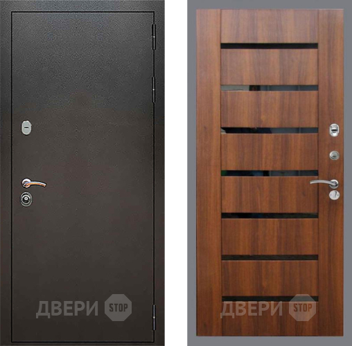 Дверь Рекс (REX) 5 Серебро Антик СБ-14 стекло черное Орех бренди в Дмитрове