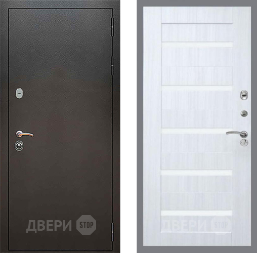 Входная металлическая Дверь Рекс (REX) 5 Серебро Антик СБ-14 стекло белое Сандал белый в Дмитрове