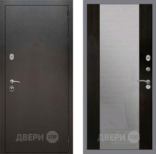 Входная металлическая Дверь Рекс (REX) 5 Серебро Антик СБ-16 Зеркало Венге в Дмитрове