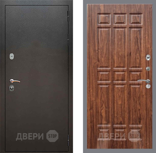 Входная металлическая Дверь Рекс (REX) 5 Серебро Антик FL-33 орех тисненый в Дмитрове