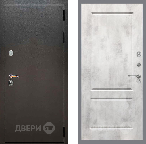 Входная металлическая Дверь Рекс (REX) 5 Серебро Антик FL-117 Бетон светлый в Дмитрове