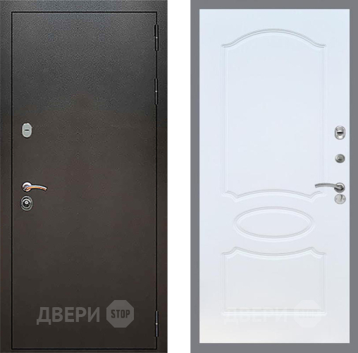 Входная металлическая Дверь Рекс (REX) 5 Серебро Антик FL-128 Белый ясень в Дмитрове