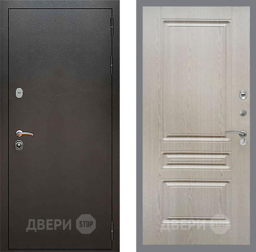 Входная металлическая Дверь Рекс (REX) 5 Серебро Антик FL-243 Беленый дуб в Дмитрове
