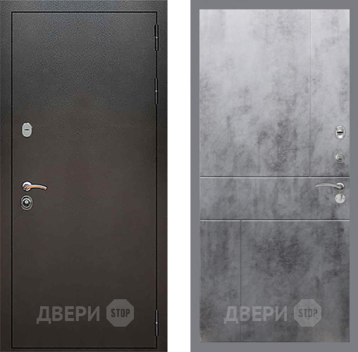 Входная металлическая Дверь Рекс (REX) 5 Серебро Антик FL-290 Бетон темный в Дмитрове