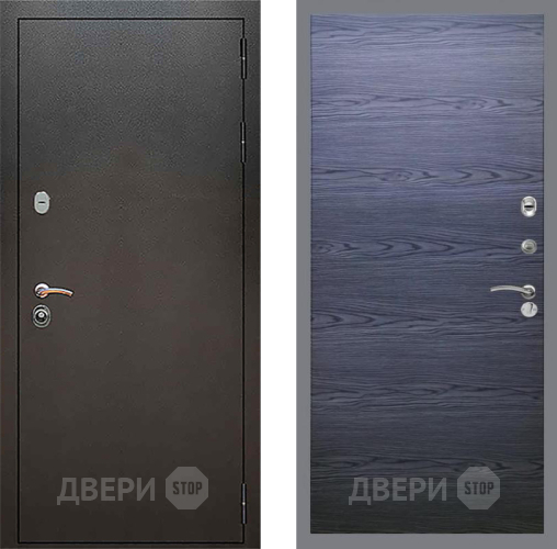 Входная металлическая Дверь Рекс (REX) 5 Серебро Антик GL Дуб тангенальный черный в Дмитрове