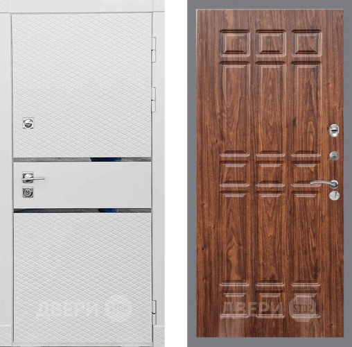 Входная металлическая Дверь Рекс (REX) 15 Силк Сноу FL-33 орех тисненый в Дмитрове
