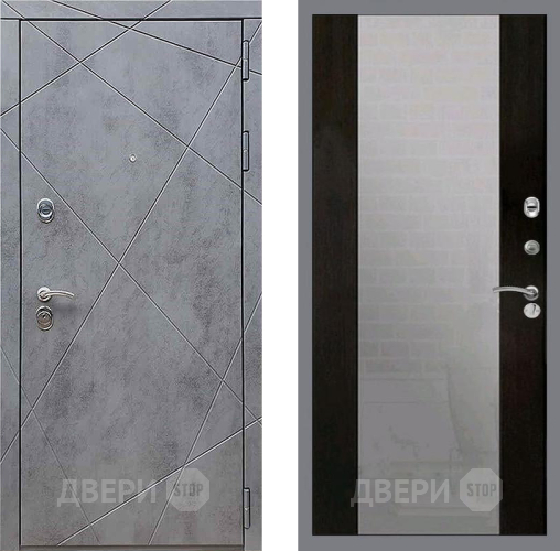Входная металлическая Дверь Рекс (REX) 13 Бетон Темный СБ-16 Зеркало Венге в Дмитрове