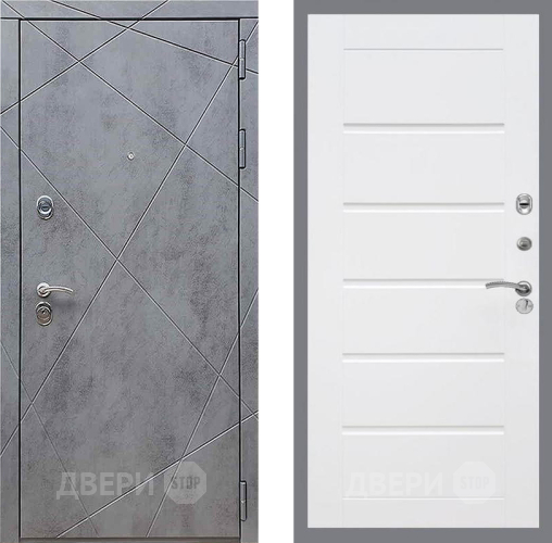 Дверь Рекс (REX) 13 Бетон Темный Сити Белый ясень в Дмитрове
