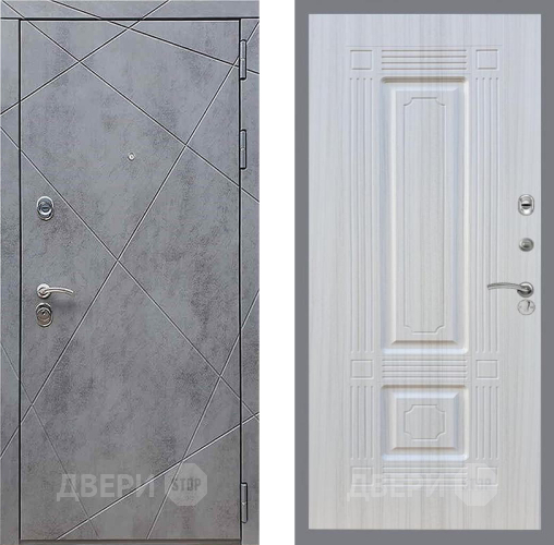 Входная металлическая Дверь Рекс (REX) 13 Бетон Темный FL-2 Сандал белый в Дмитрове