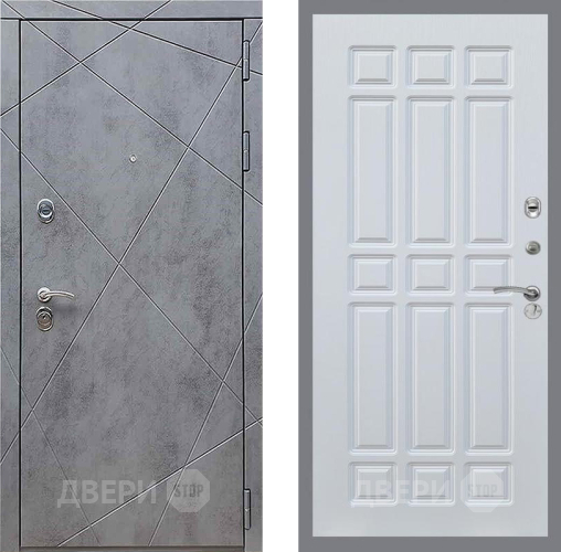 Дверь Рекс (REX) 13 Бетон Темный FL-33 Белый ясень в Дмитрове
