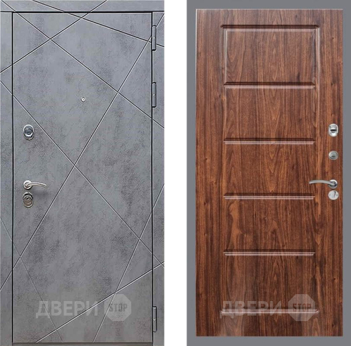 Входная металлическая Дверь Рекс (REX) 13 Бетон Темный FL-39 орех тисненый в Дмитрове