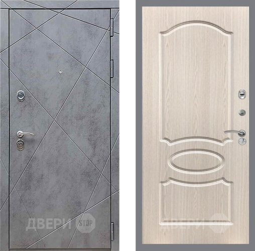 Дверь Рекс (REX) 13 Бетон Темный FL-128 Беленый дуб в Дмитрове