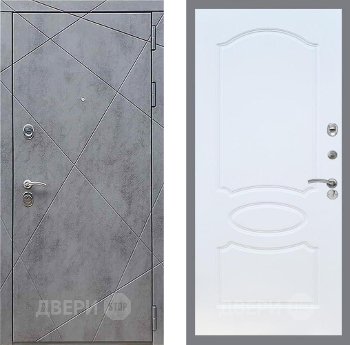 Входная металлическая Дверь Рекс (REX) 13 Бетон Темный FL-128 Белый ясень в Дмитрове