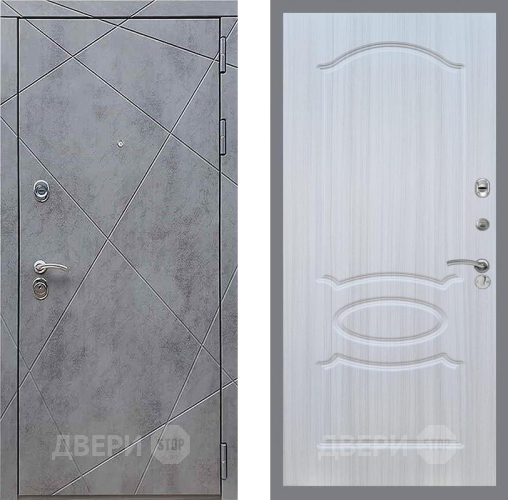 Входная металлическая Дверь Рекс (REX) 13 Бетон Темный FL-128 Сандал белый в Дмитрове