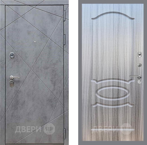 Входная металлическая Дверь Рекс (REX) 13 Бетон Темный FL-128 Сандал грей в Дмитрове