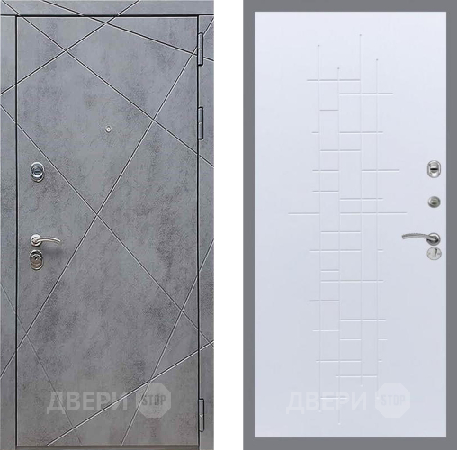 Дверь Рекс (REX) 13 Бетон Темный FL-289 Белый ясень в Дмитрове