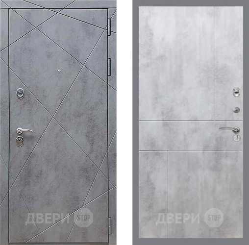 Входная металлическая Дверь Рекс (REX) 13 Бетон Темный FL-290 Бетон светлый в Дмитрове