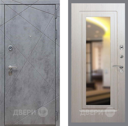Дверь Рекс (REX) 13 Бетон Темный FLZ-120 Беленый дуб в Дмитрове