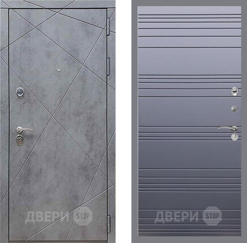 Входная металлическая Дверь Рекс (REX) 13 Бетон Темный Line Силк титан в Дмитрове