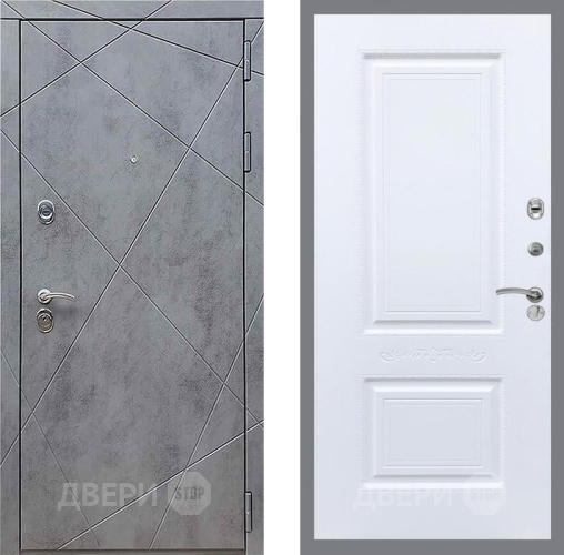 Дверь Рекс (REX) 13 Бетон Темный Смальта Силк Сноу в Дмитрове