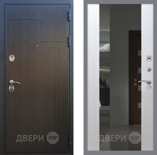 Дверь Рекс (REX) Премиум-246 СБ-16 Зеркало Белый ясень в Дмитрове